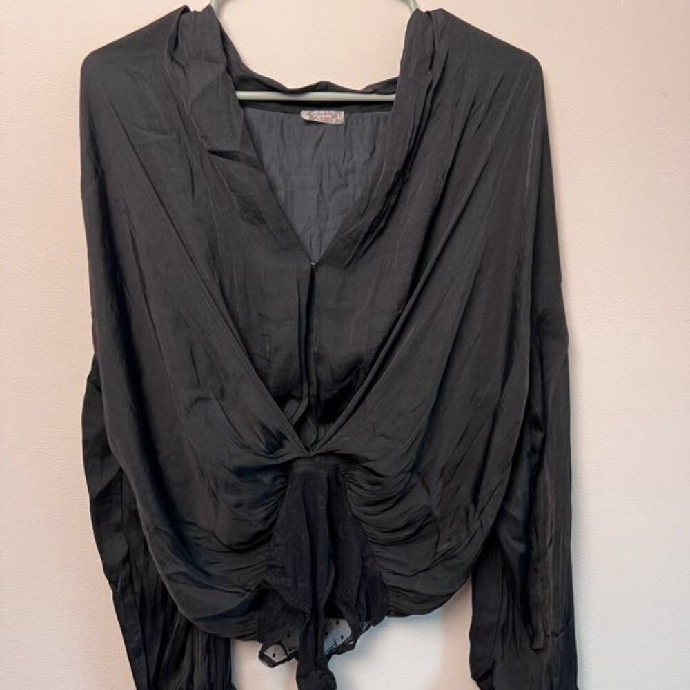 free people satin flowy bodysuit